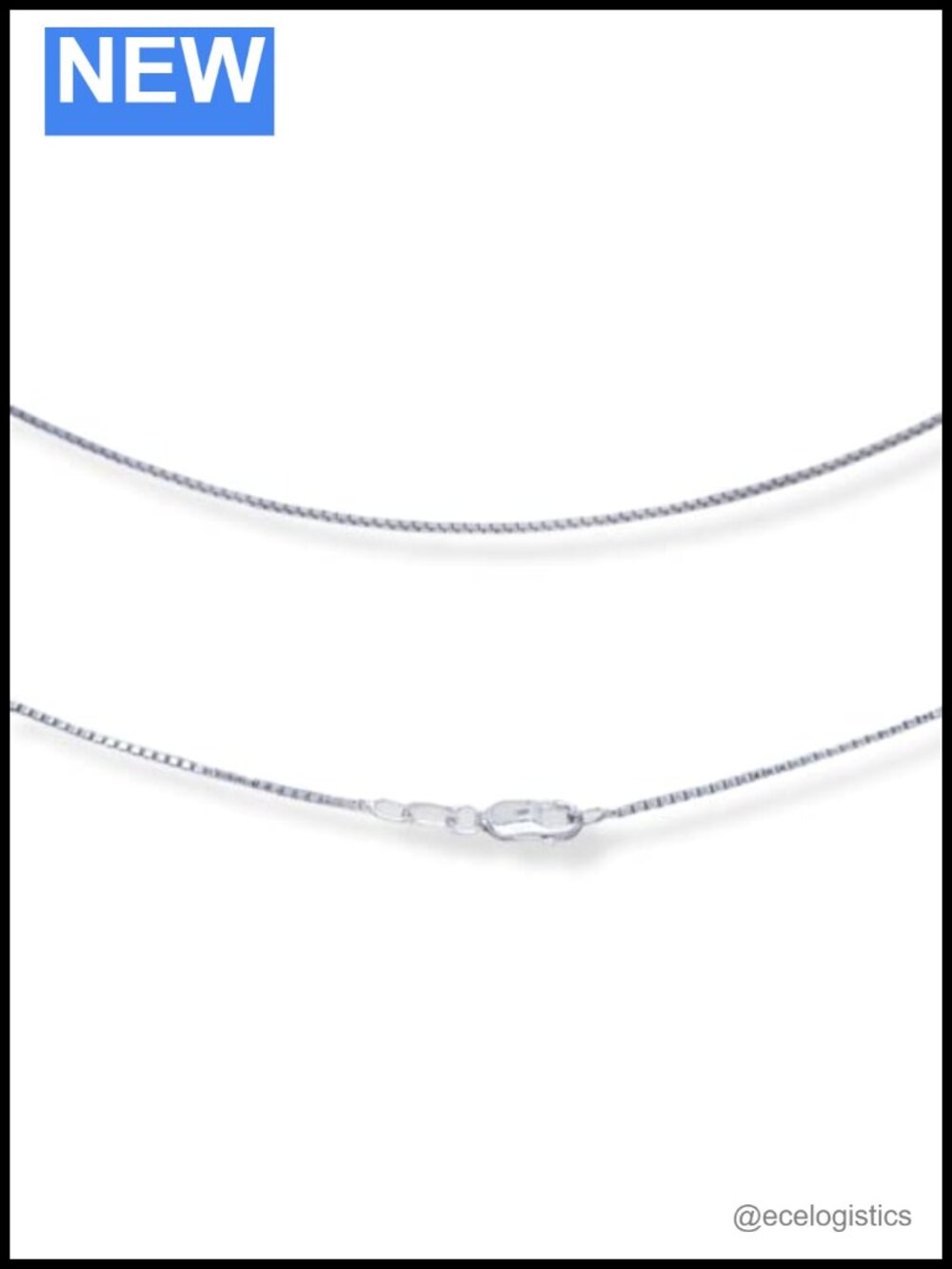 925 Sterling Silver 1.2mm Box Chain Necklace Made in Italy Lobster Clasp